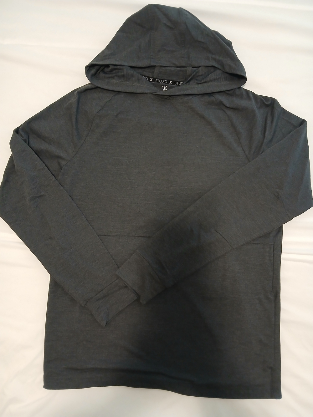 Studio Men's Dark Charcoal Hooded Pullover